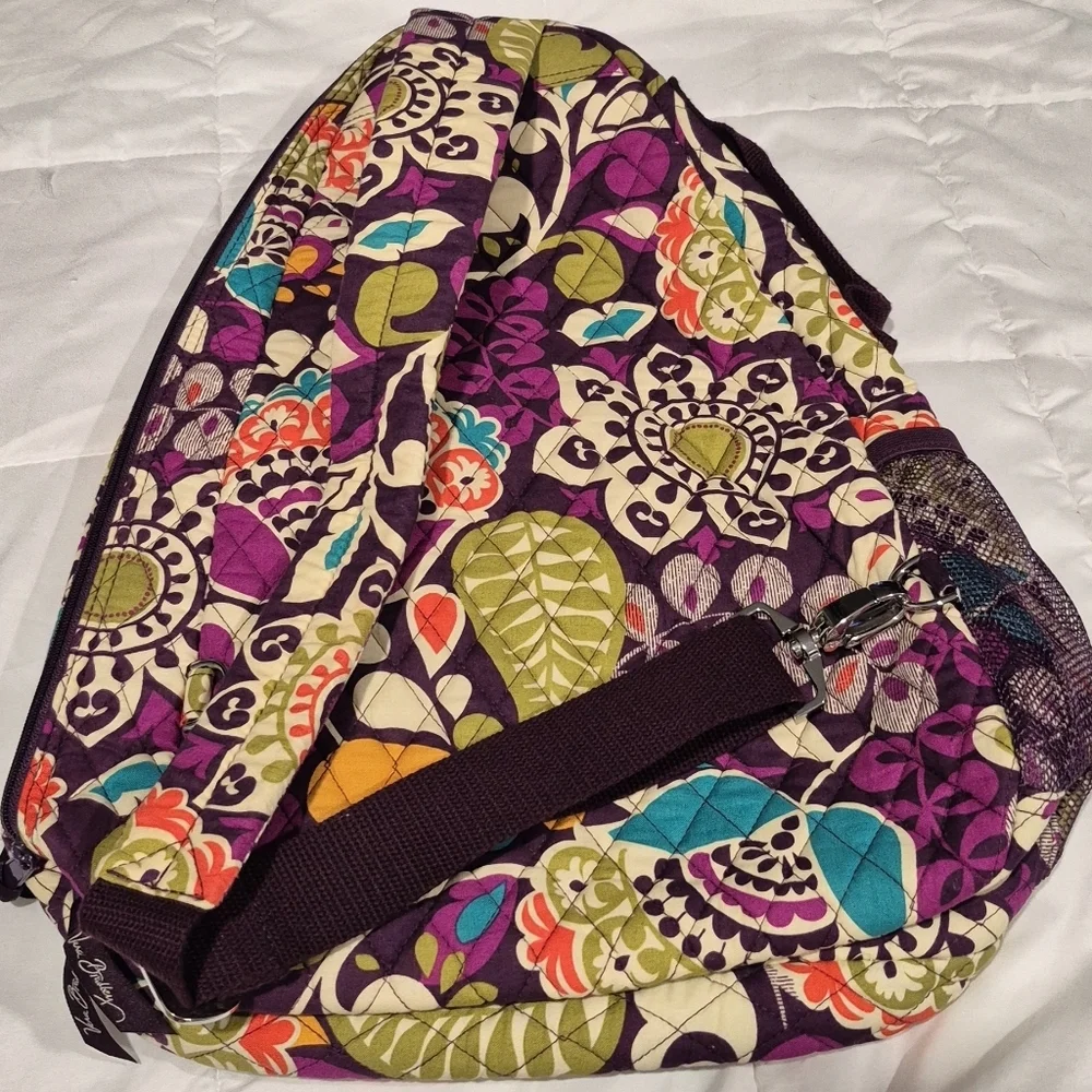 Vera Bradley Purple and Green Patterned Backpack